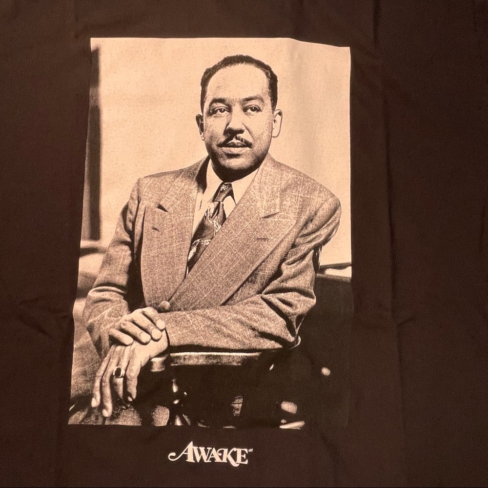 Awake New York Poet Langston Hughes Portrait & Verse Black 2XL Mens Size - Picture 2 of 7